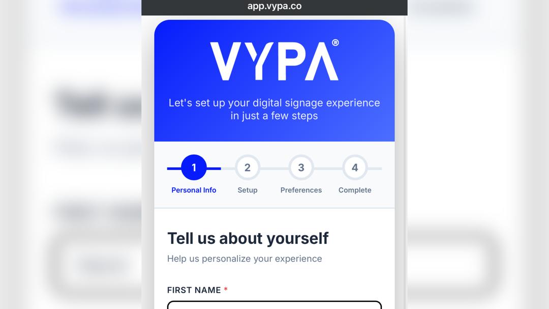 How to Sign Up for VYPA Signage: Your Screen Journey Starts Here