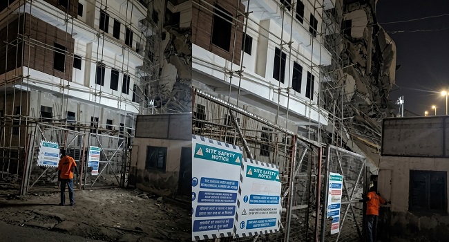 ONE INJURED AS FIVE-STOREY BUILDING PARTIALLY COLLAPSES IN ABUJA