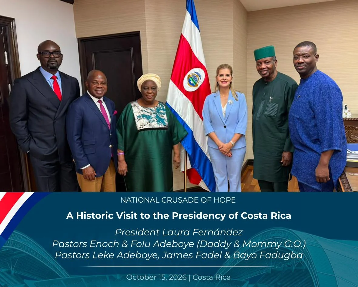 Pastor Adeboye Visits Costa Rican President During National Crusade of Hope